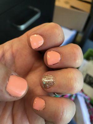 "They look good to me!" --Manager (Owner?) of Nail 1st.  This was after being "fixed."