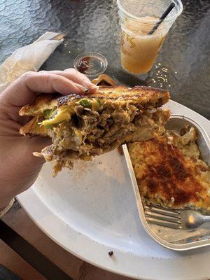 Pulled Pork Grilled Cheese and Potato Casserole