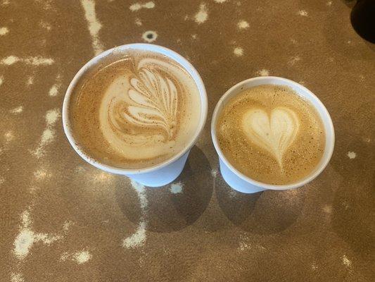 Latte and spicy Latte made with