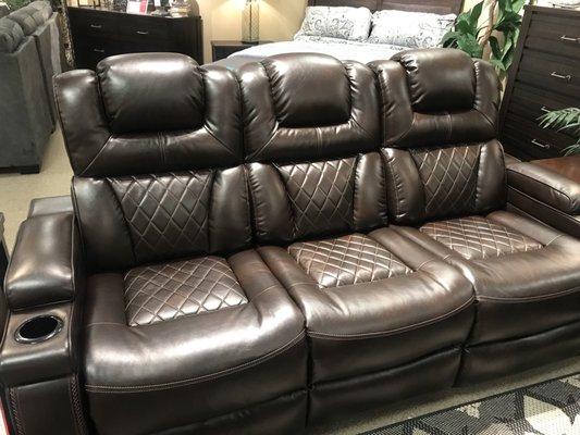 I was looking at similar version of this reclining sofa online they were very helpful and their prices where much better.