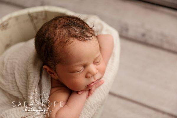 Newborn baby boy photography session at Sara Pope Photography