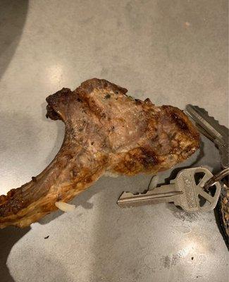 Never seen a lamb chop as skinny and small as a size of your key