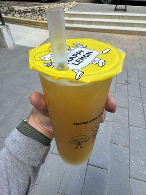 Kumquat lemon green tea with lychee jelly