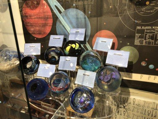 Planet themed paperweights