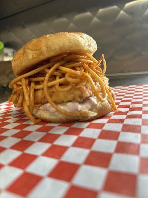 Paneer Patty Noodles Burger