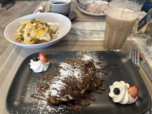 Nutella French Toast & Truffle Potato and Eggs