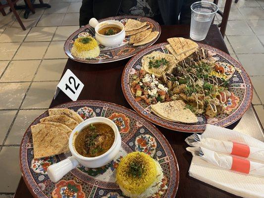 Lentil Soup, Pharaohs Giant Trio Platter