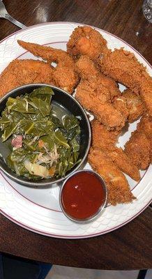 Chicken Wings Dinner and greens