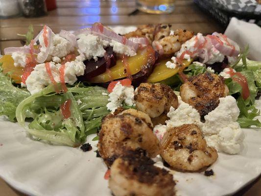 Neat Beet Salad - Small, with blackened shrimp