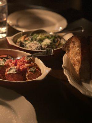 Meatballs, Charred Brussel Sprouts