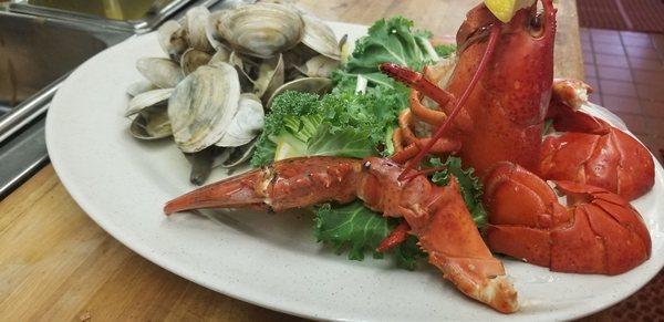 Lobster and Little Necks at Governor Francis Inn