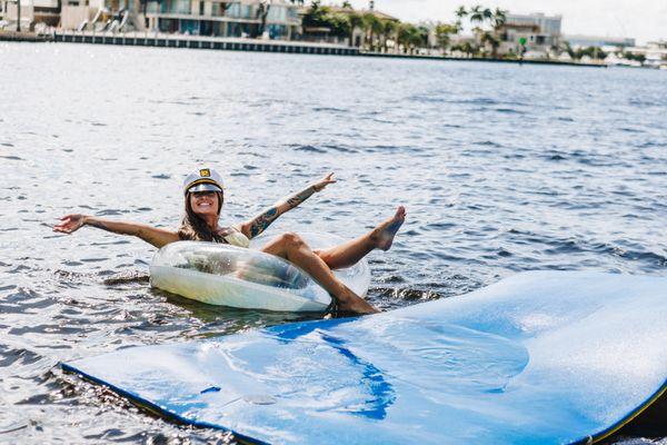 Swimming at the Fort Lauderdale Sandbar. Fort Lauderdale Boat Rentals with Captains!