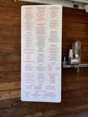 Updated Menu & pricing as of 3/11/2022.