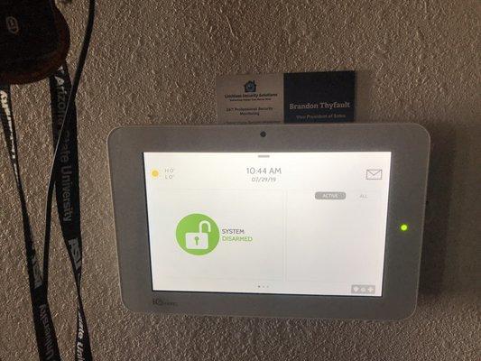 Qolsys Panel mounted on the wall.