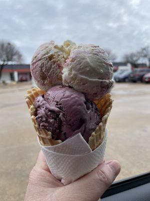 White Raspberry cheesecake and black raspberry chunk or something like that!