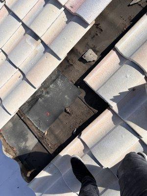 Damages to roof after BCR repairs