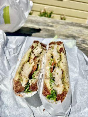 Rockfish Sandwich with tartar sauce and pesto