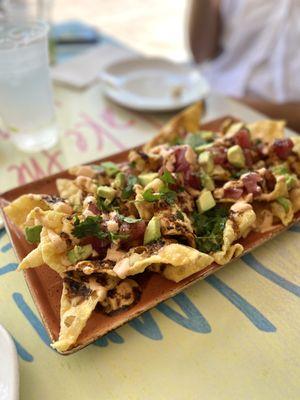 ahi poke nachos. The wantons were the best part