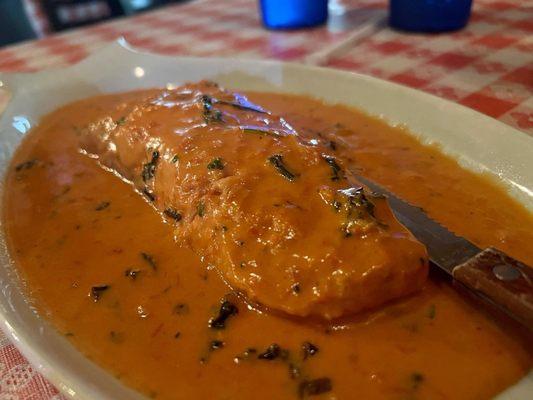 Salmon with vodka sauce