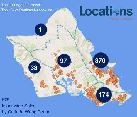 Corinda's Islandwide Sales Map