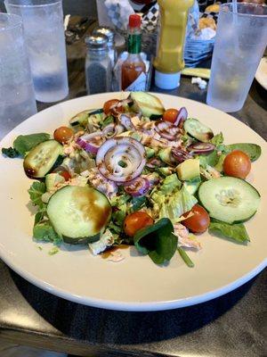 Cedar plank salmon salad