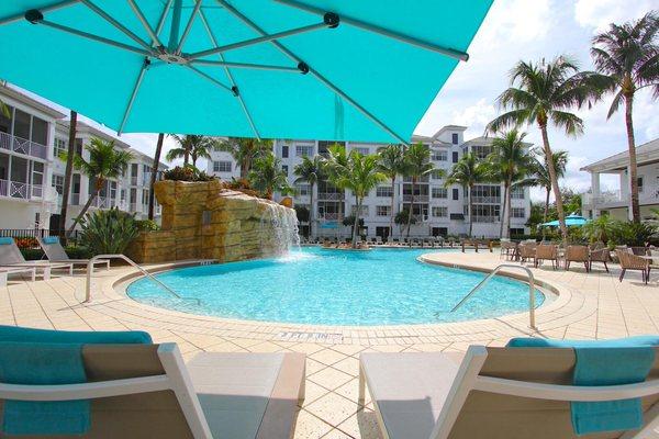 Beautiful Resort Style Pool with beach entry and waterfall