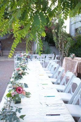 Outdoor table setup.