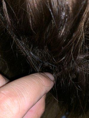 2 inch gaps where my hair is hanging ( no bead)