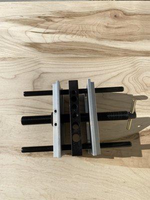 This is a self-centering dowel jig - it made seamless joins really easy!!