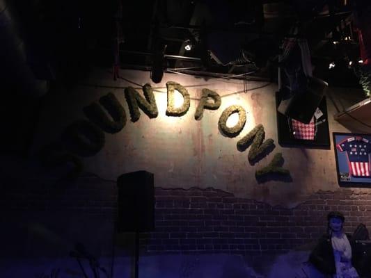 Soundpony in moss lettering