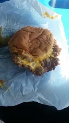 This is the horrible monster I got. This was supposed to be a double steak burger plain.