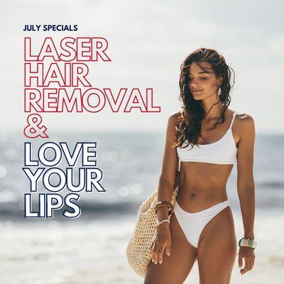 Ditch the razer and come get laser! Smooth skin all thanks to our award winning laser hair removal. Filler sale all month long. #Lips #Sale