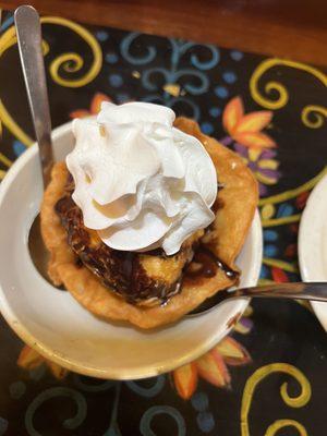 Fried Ice Cream w/ chocolate sauce