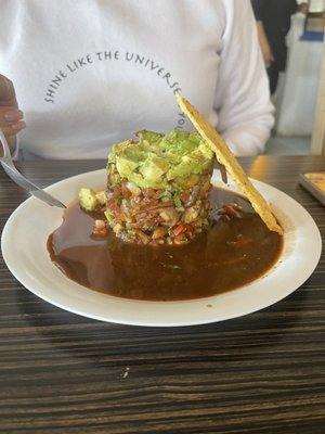 Shrimp ceviche tostada! Dee-lishus!