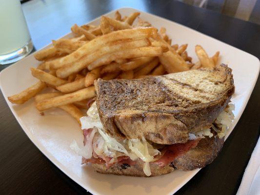 Reuben and delicious french fries