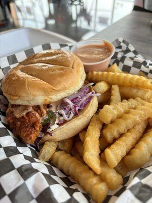 The Half!  Chicken sandwich and side of fries