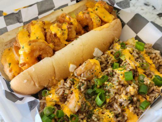 Shrimp Po Boy w/ Seafood Fries Rice