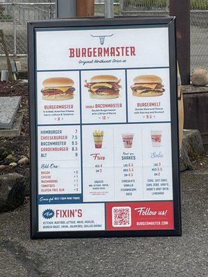 Drive through menu