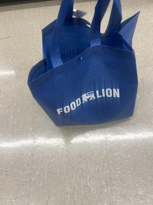 The Food Lion bag that I was told that was unauthorized to use