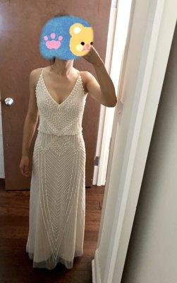 beaded gown after alteration