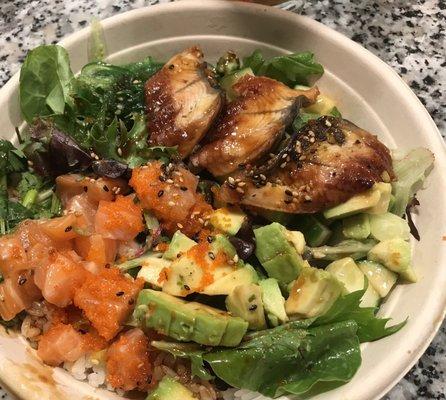 Salmon and eel bowl