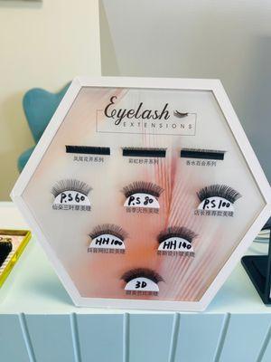 Eyelash extension options