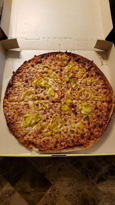 Large 1 topping thin crust of deliciousness....