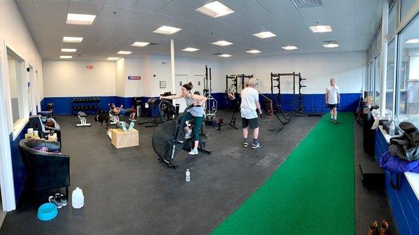 Our members getting after it and burning calories during one of our classes at Lift Positive Fitness in Beverly, MA.