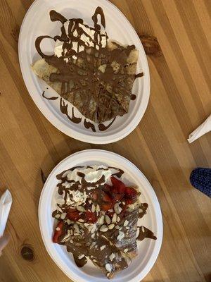 8. Crepe la Nutella (top) 13. Crepe la Banane Fraise (bottom)  Too much chocolate oof