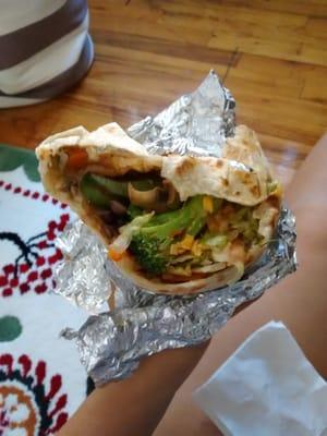 My stir fried vegetable burrito