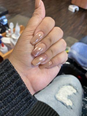 Fill-in, gel polish,  Glitter Ombré. Lynn was my nail tech :)