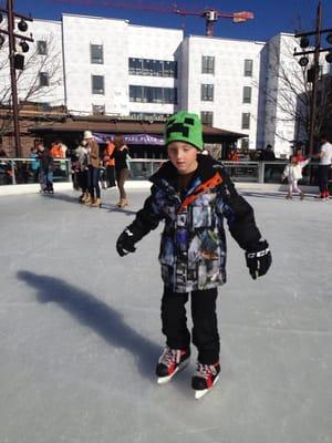 My son Will skating on his own.