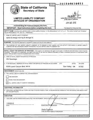 Their LLC SOS filing which is mandated at the formation of a company and then annually