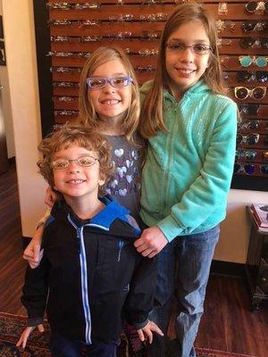 Cute patients choosing frames.